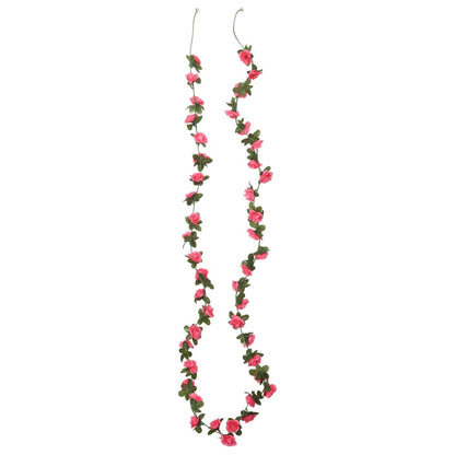 Ghirlande Fiori Artificiali Natale 6 pz Rosa Rossa 240 cm