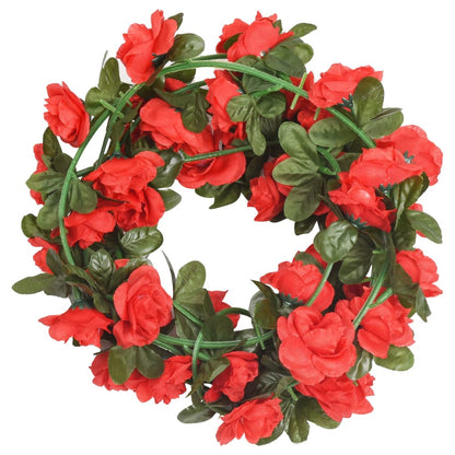 Ghirlande Fiori Artificiali Natale 6 pz Rosso 240 cm
