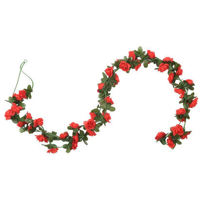 Ghirlande Fiori Artificiali Natale 6 pz Rosso 240 cm