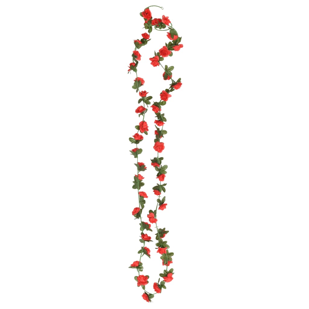 Ghirlande Fiori Artificiali Natale 6 pz Rosso 240 cm
