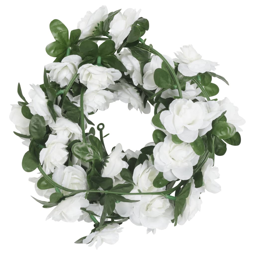 Ghirlande Fiori Artificiali Natale 6 pz Bianco 240 cm