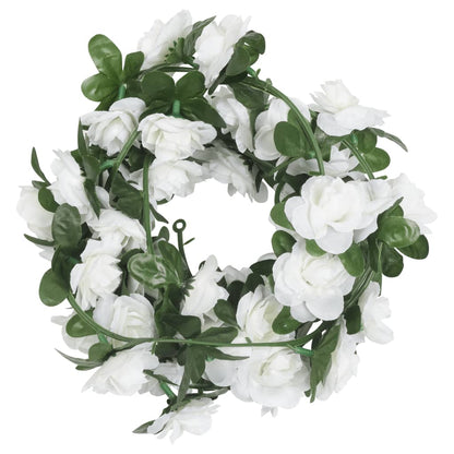 Ghirlande Fiori Artificiali Natale 6 pz Bianco 240 cm