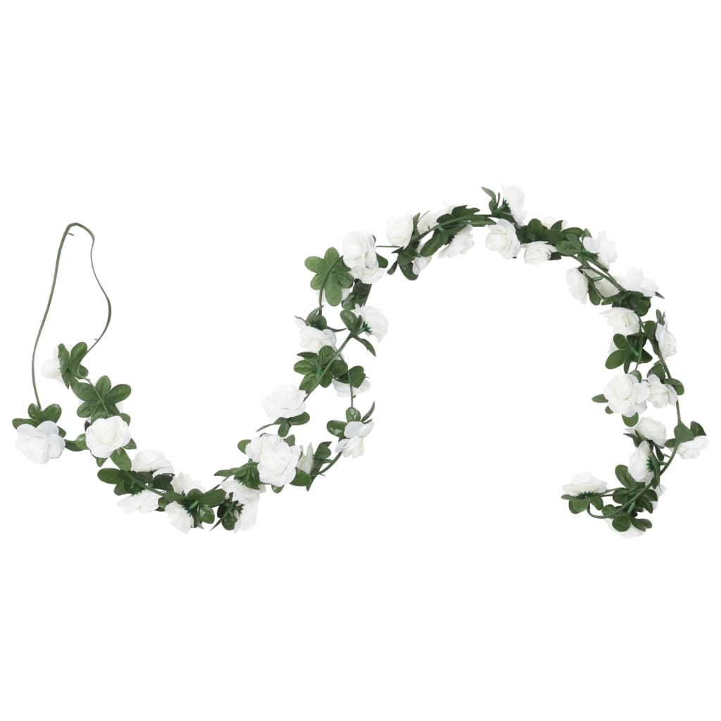 Ghirlande Fiori Artificiali Natale 6 pz Bianco 240 cm