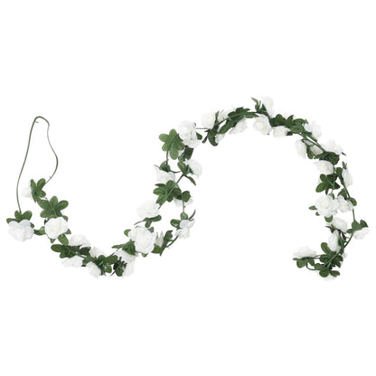 Ghirlande Fiori Artificiali Natale 6 pz Bianco 240 cm
