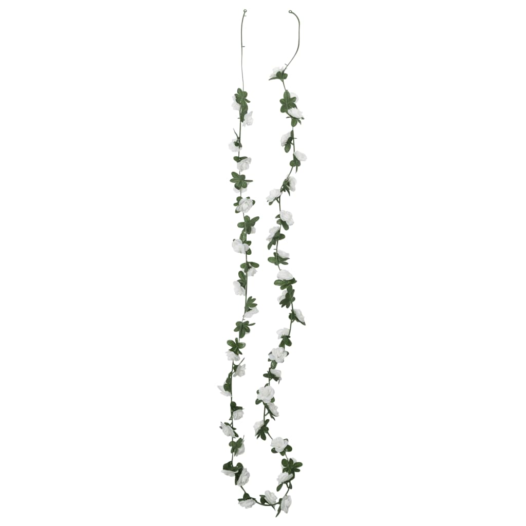 Ghirlande Fiori Artificiali Natale 6 pz Bianco 240 cm
