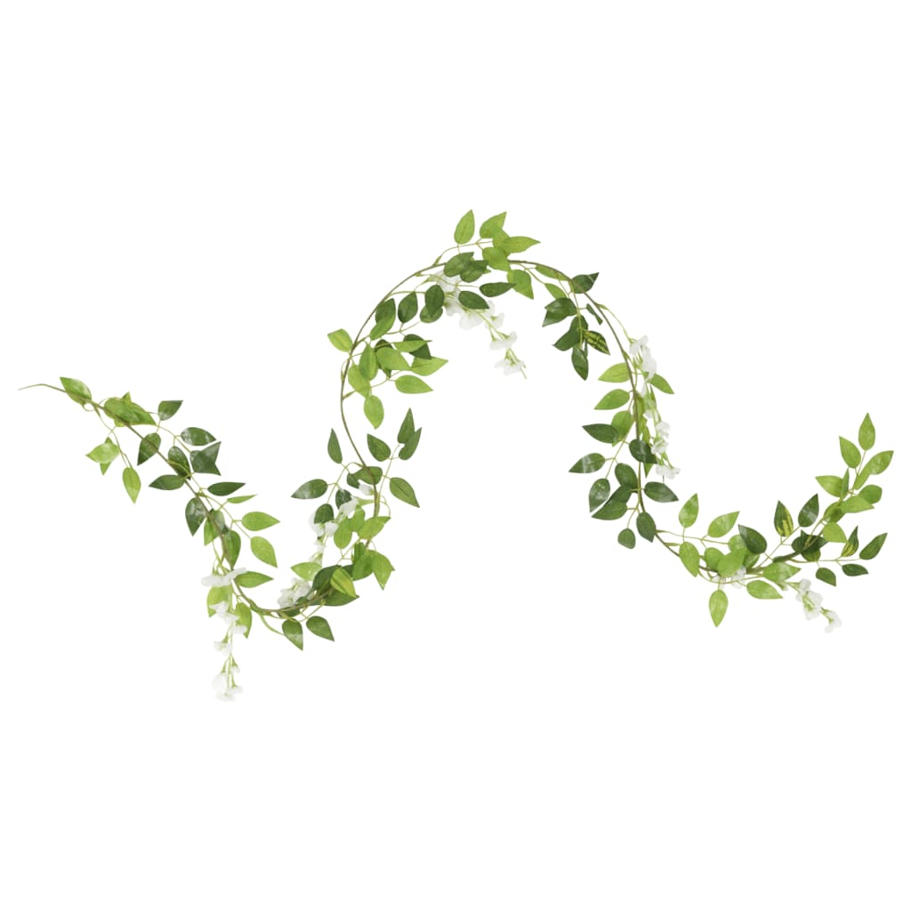 Ghirlande Fiori Artificiali Natale 6 pz Bianco 200 cm