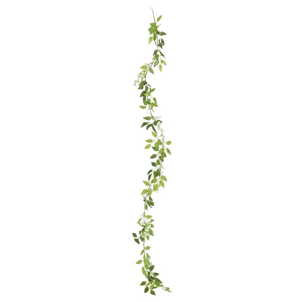 Ghirlande Fiori Artificiali Natale 6 pz Bianco 200 cm