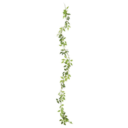 Ghirlande Fiori Artificiali Natale 6 pz Bianco 200 cm