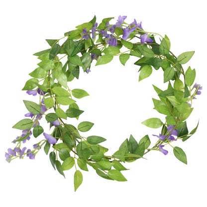 Ghirlande Fiori Artificiali Natale 6 pz Viola 200 cm