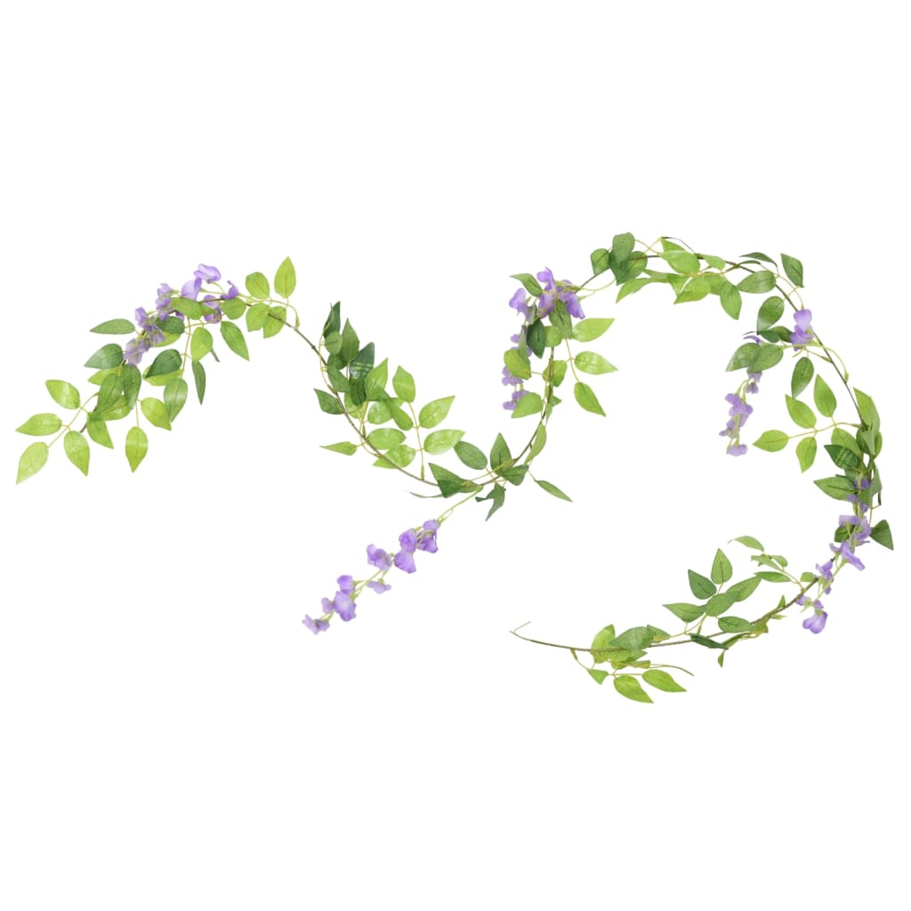 Ghirlande Fiori Artificiali Natale 6 pz Viola 200 cm