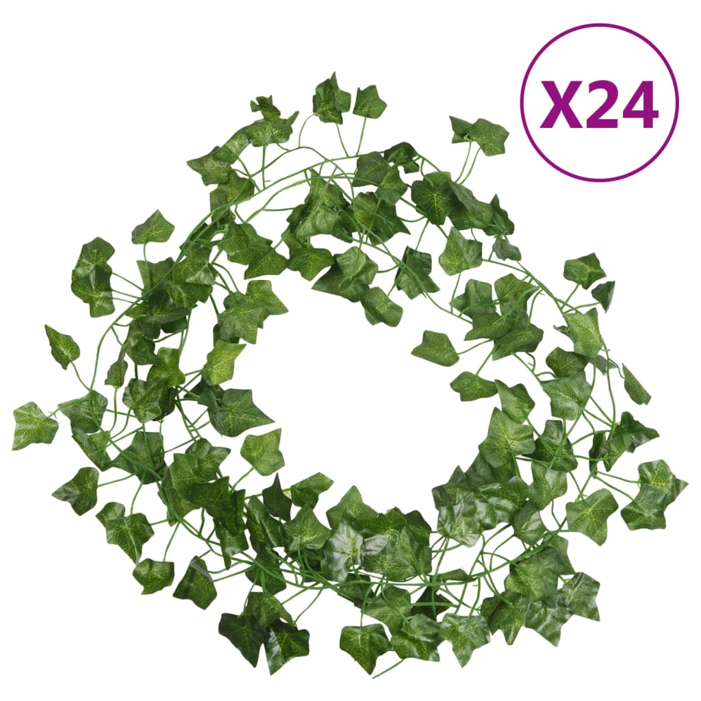 Ghirlande di Edera Artificiale per Natale 24 pz Verde 200 cm