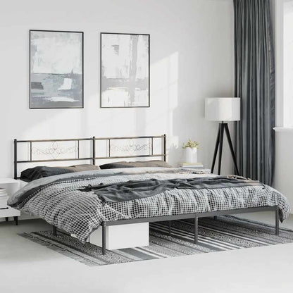 Giroletto con Testiera in Metallo Nero 193x203 cm