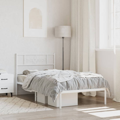 Giroletto senza Materaso con Testiera Metallo Bianco 75x190 cm
