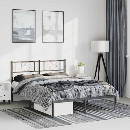 Giroletto con Testiera in Metallo Nero 135x190 cm