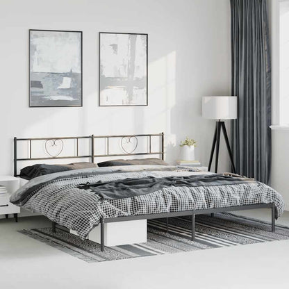 Giroletto con Testiera in Metallo Nero 193x203 cm