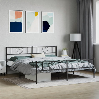 Giroletto senza Materaso con Pediera in Metallo Nero 180x200 cm