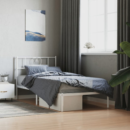 Giroletto con Testiera Metallo Bianco 90x190 cm
