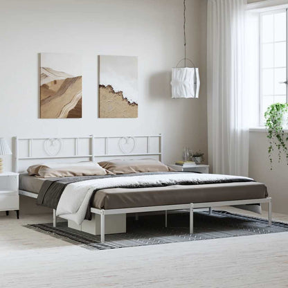 Giroletto con Testiera Metallo Bianco 183x213 cm