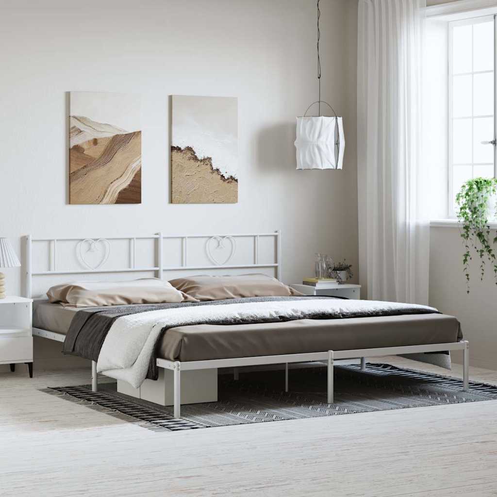 Giroletto con Testiera Metallo Bianco 193x203 cm