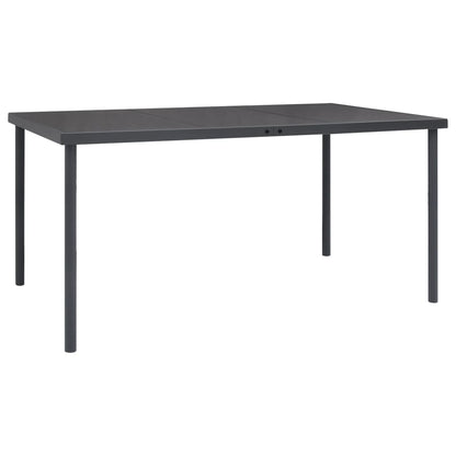Set da Pranzo da Giardino 7 pz Nero in Acciaio e Textilene