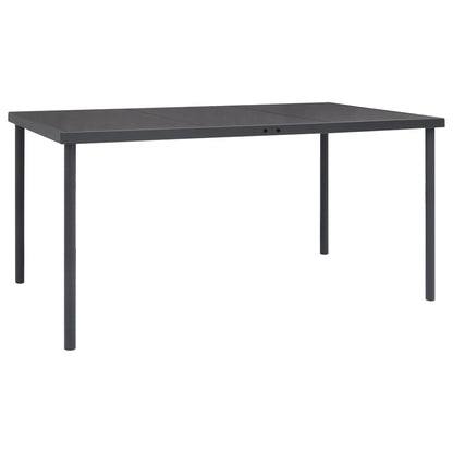 Set da Pranzo da Giardino 5 pz Nero in Acciaio e Textilene