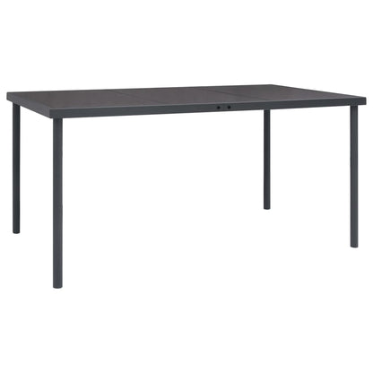 Set da Pranzo da Giardino 7 pz Nero in Acciaio e Textilene