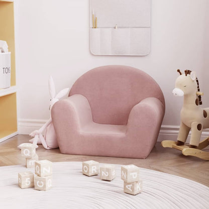 Divano per bambini rosa in morbido peluche