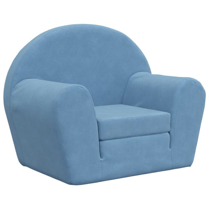 Divano Letto per Bambini Blu in Morbido Peluche