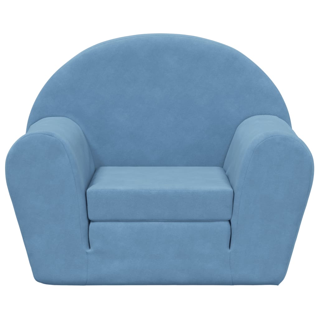 Divano Letto per Bambini Blu in Morbido Peluche