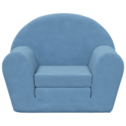 Divano Letto per Bambini Blu in Morbido Peluche