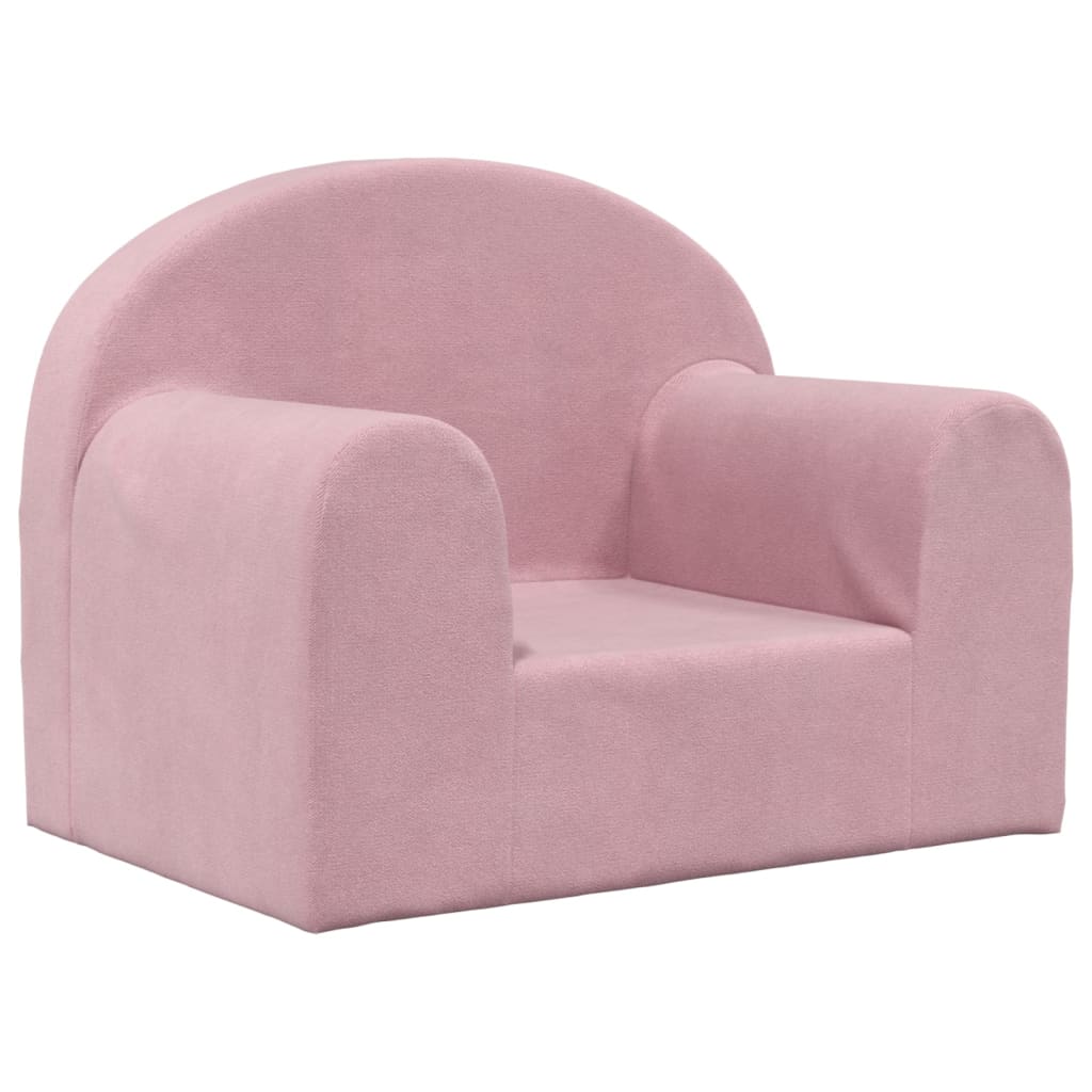 Divano per bambini rosa in morbido peluche