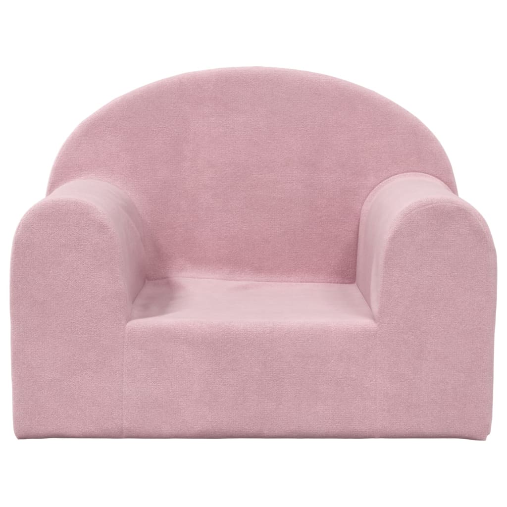 Divano per bambini rosa in morbido peluche