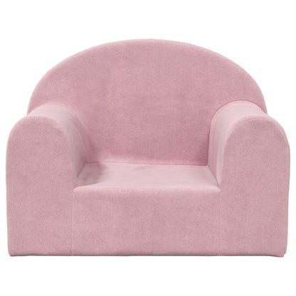 Divano per bambini rosa in morbido peluche