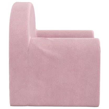 Divano per bambini rosa in morbido peluche