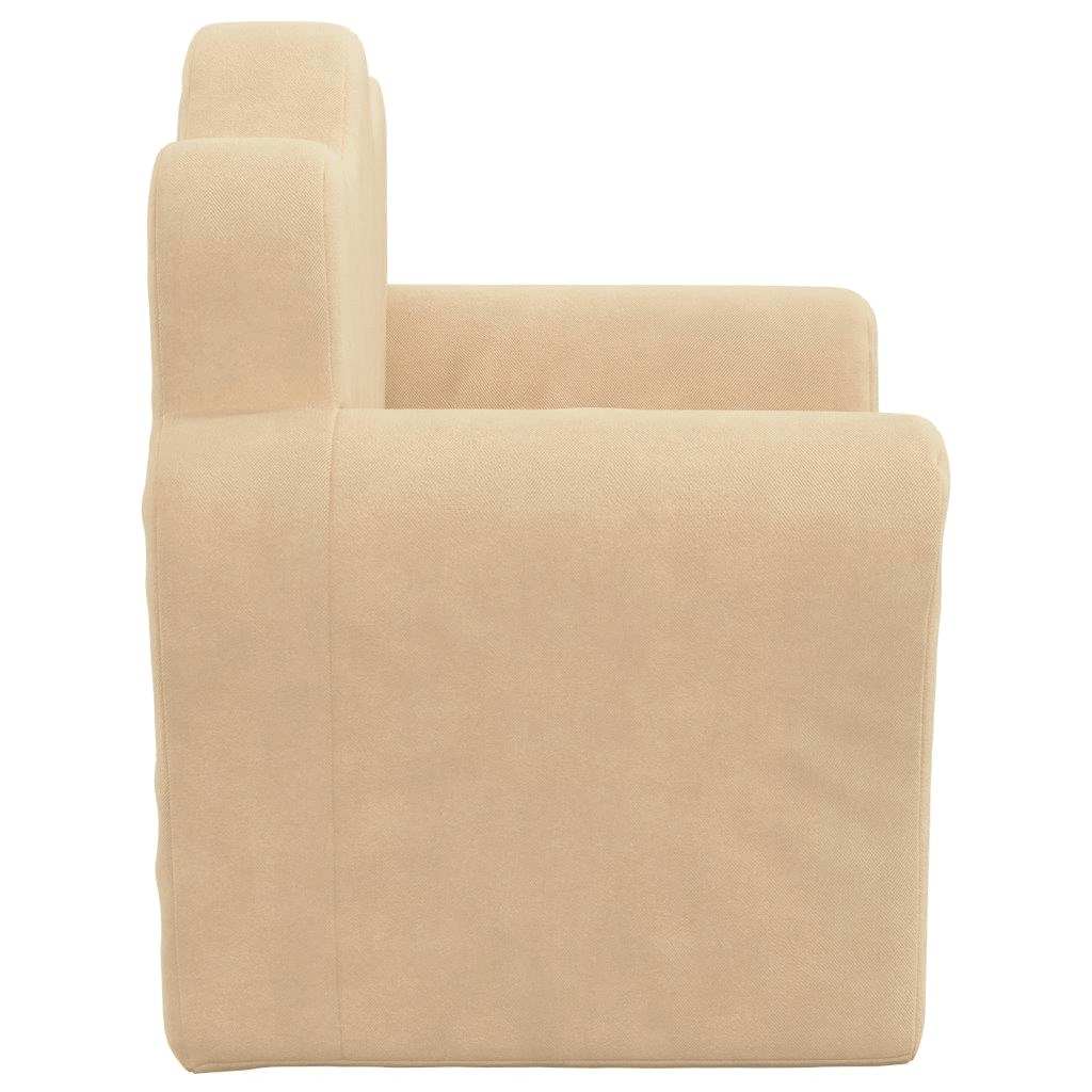 Divano Letto per Bambini Crema in Morbido Peluche
