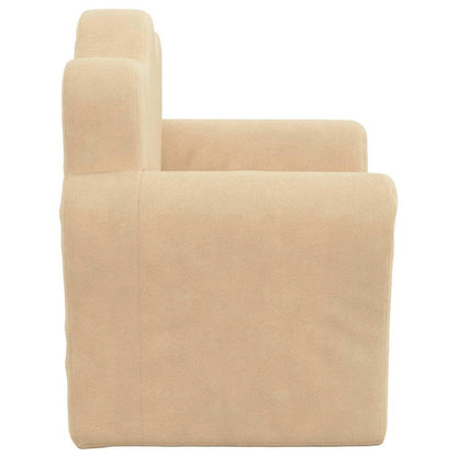 Divano Letto per Bambini Crema in Morbido Peluche