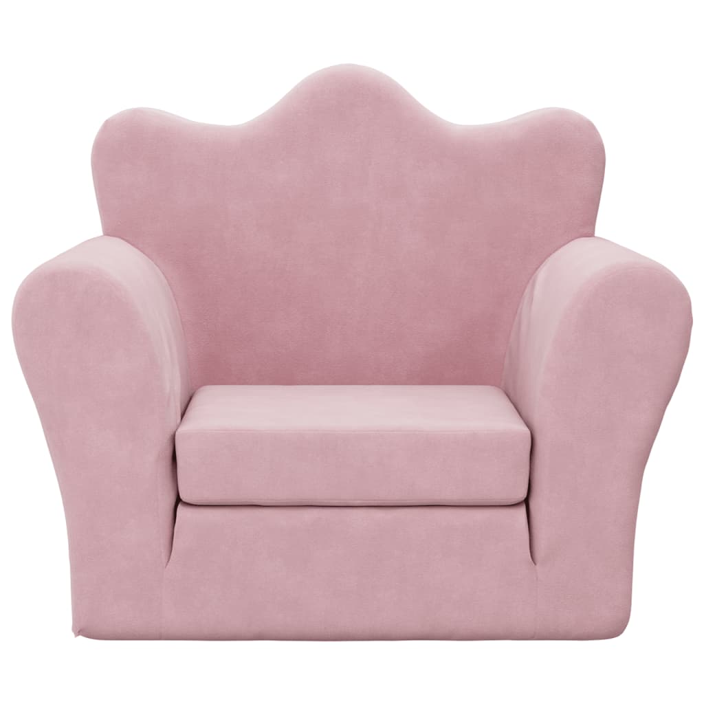 Divano Letto per Bambini Rosa in Morbido Peluche