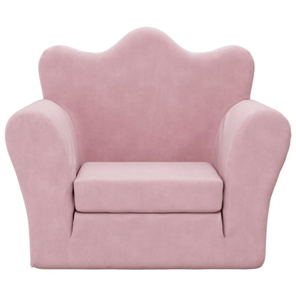 Divano Letto per Bambini Rosa in Morbido Peluche