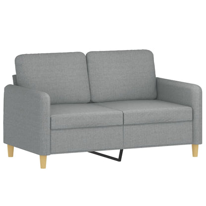 Divano a 2 Posti con Cuscini Grigio Chiaro 120 cm in Tessuto