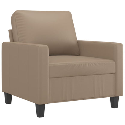 Poltrona con Poggiapiedi Cappuccino 60 cm in Similpelle