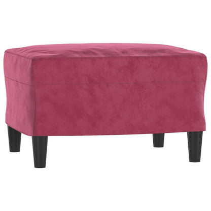 Poltrona con Poggiapiedi Rosso Vino 60 cm in Velluto