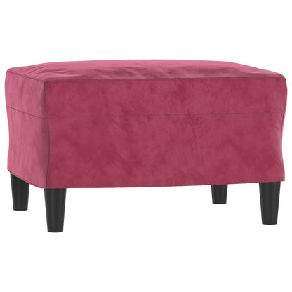 Poltrona con Poggiapiedi Rosso Vino 60 cm in Velluto