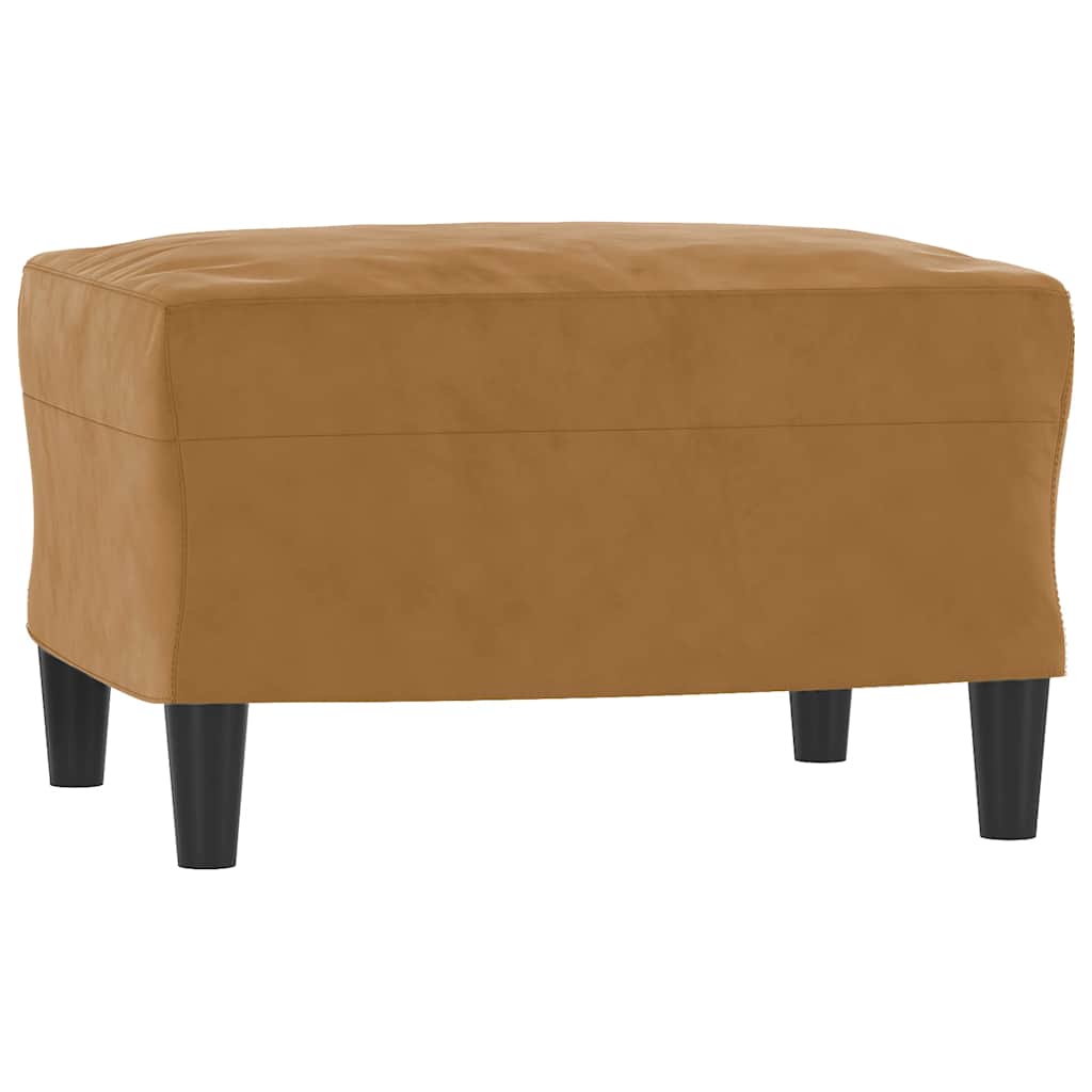 Poltrona con Poggiapiedi Marrone 60 cm in Velluto