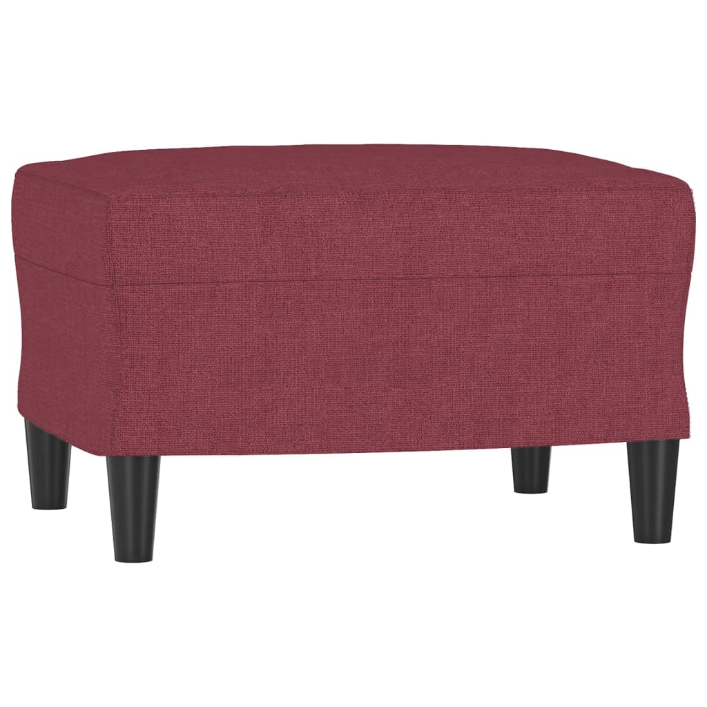 Poltrona con Poggiapiedi Rosso Vino 60 cm in Tessuto