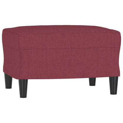 Poltrona con Poggiapiedi Rosso Vino 60 cm in Tessuto