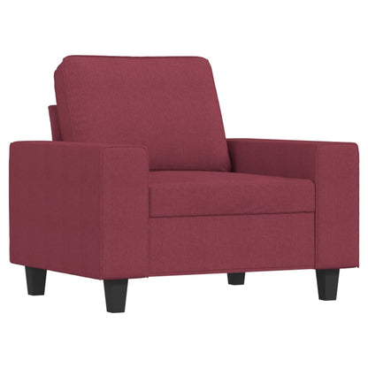 Poltrona con Poggiapiedi Rosso Vino 60 cm in Tessuto
