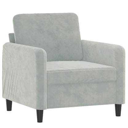 Poltrona con Poggiapiedi Grigio Chiaro 60 cm in Velluto