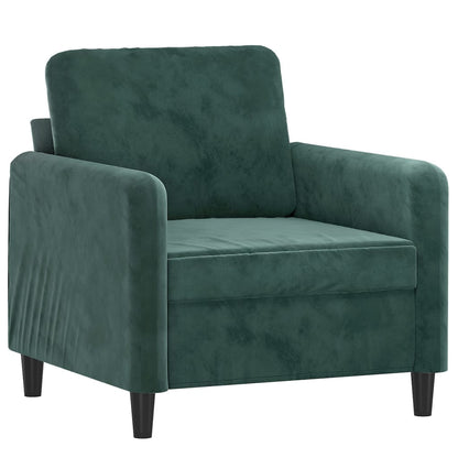 Poltroncina con Poggiapiedi Verde Scuro 60 cm in Velluto