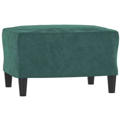 Divano a 3 Posti con Poggiapiedi Verde scuro 180 cm in Velluto