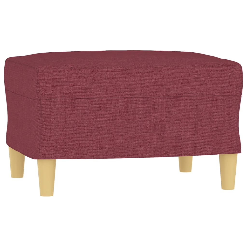 Poltrona con Poggiapiedi Rosso Vino 60 cm in Tessuto